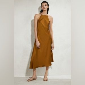 Massimo Dutti Satin midi slip dress
